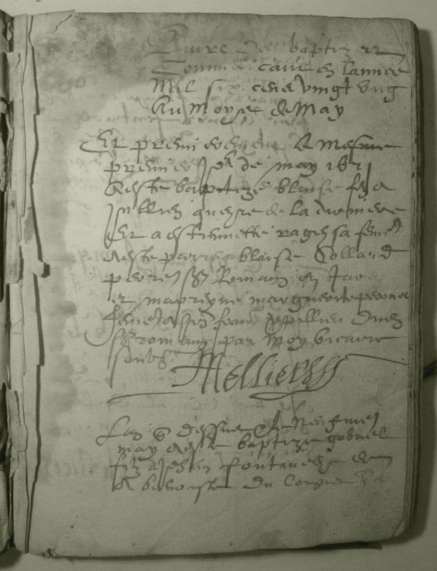 Page du registre
